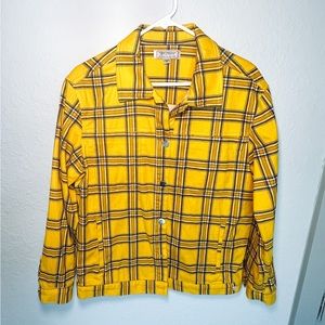 Guess Originals Yellow Plaid Jacket Sz Small